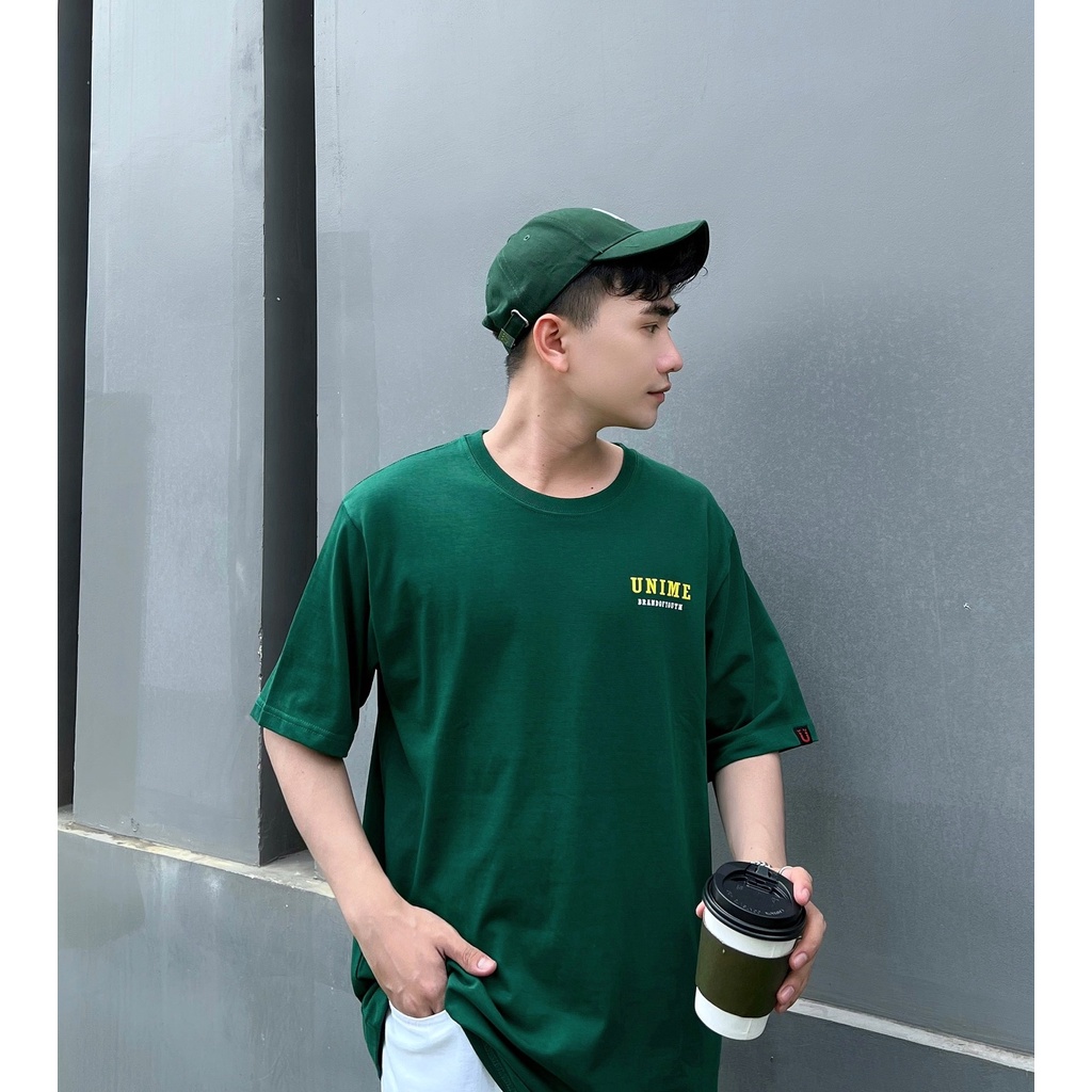 ÁO THUN NAM/NỮ UNIME BASIC LOGO - XANH LÁ