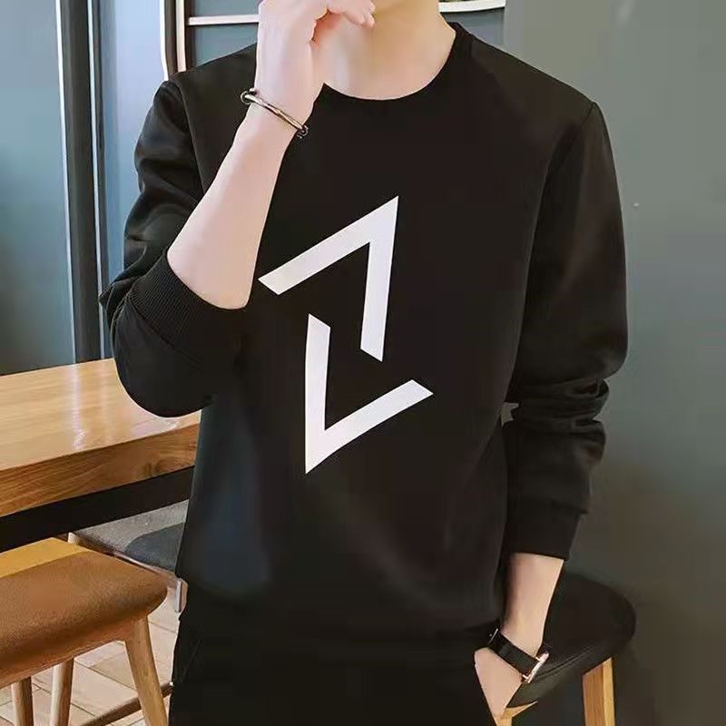 Áo thun tay dài cổ tròn in hình thời trang cho nam