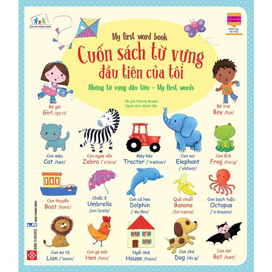 SÁCH - Cuốn sách từ vựng đầu tiên của tôi - My first word book- Những từ vựng đầu tiên - My first words