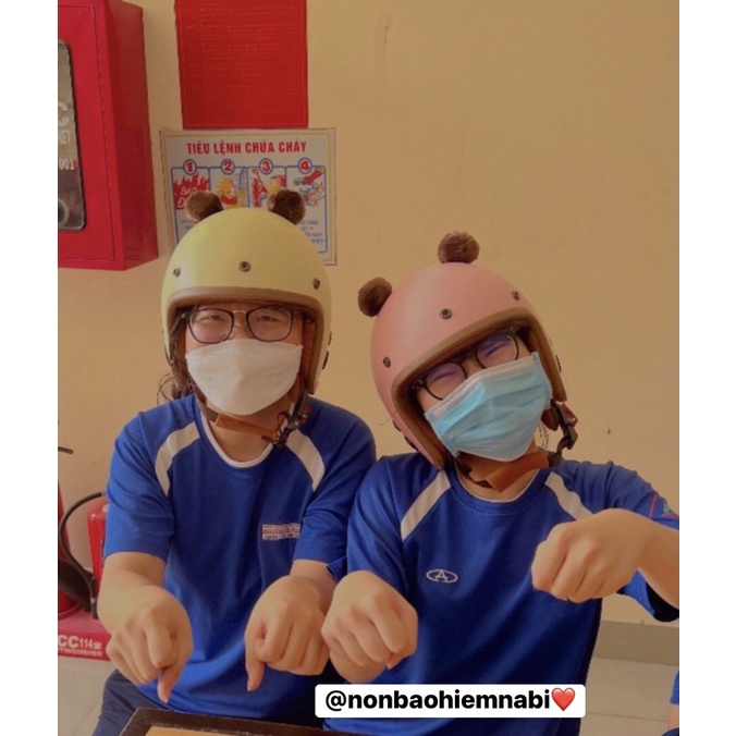 Mũ bảo hiểm dễ thương kèm tai -Hàng chuẩn loại 1- Sắc nét từng chi tiết❤️☘️