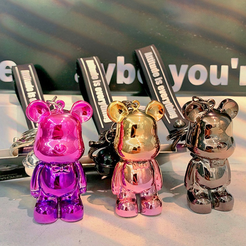 Móc khóa Bearbrick Gấu 7 màu thời thượng phụ kiện túi xách