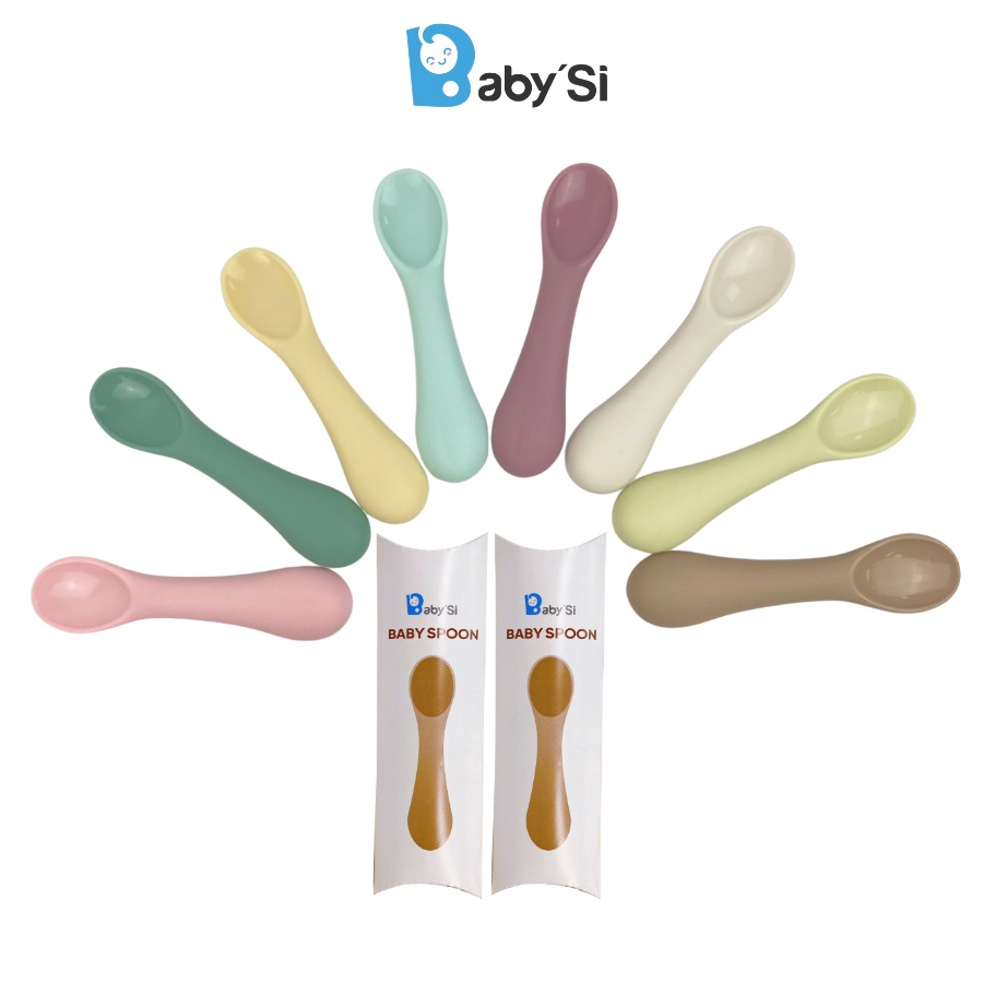 THÌA SILICON CAO CẤP CHO BÉ, THÌA ĂN DẶM BABY'SI