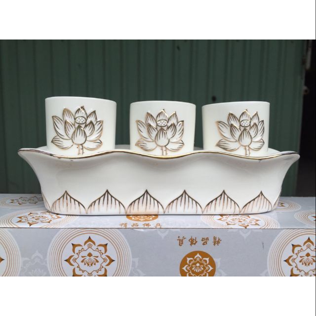 bộ thờ cúng lư hương bát nhang bình hoa đĩa trái cây bộ áng chung ly đại bi chung nước chung muối chung gạo