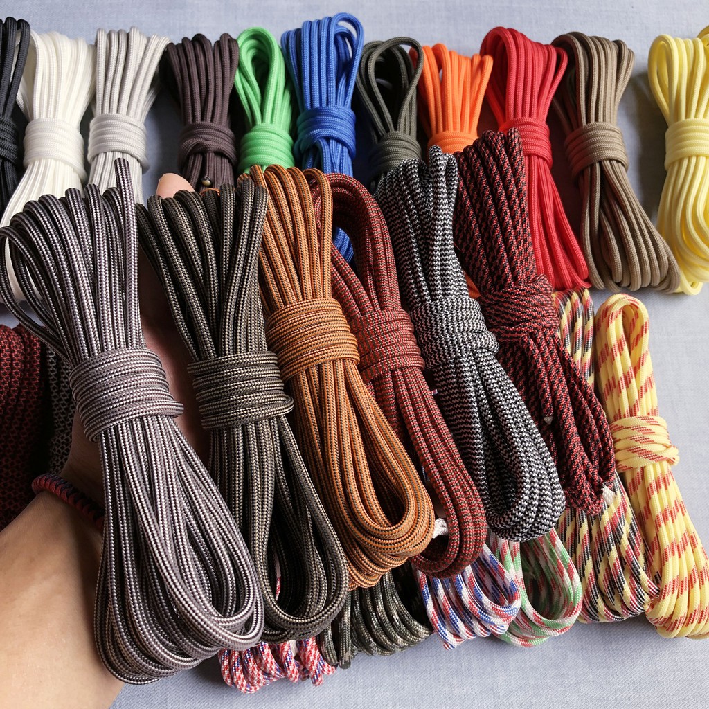 10m màu 21-31 dây dù Paracord 550lbs đường kính 4mm rất tròn, sinh tồn hàng mỹ USA