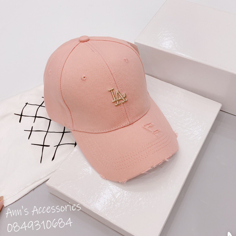 Mũ lưỡi trai LA style rách thời trang, bảng màu trẻ trung, phom mũ căng chuẩn hàng xuất, phù hợp cả nam và nữ