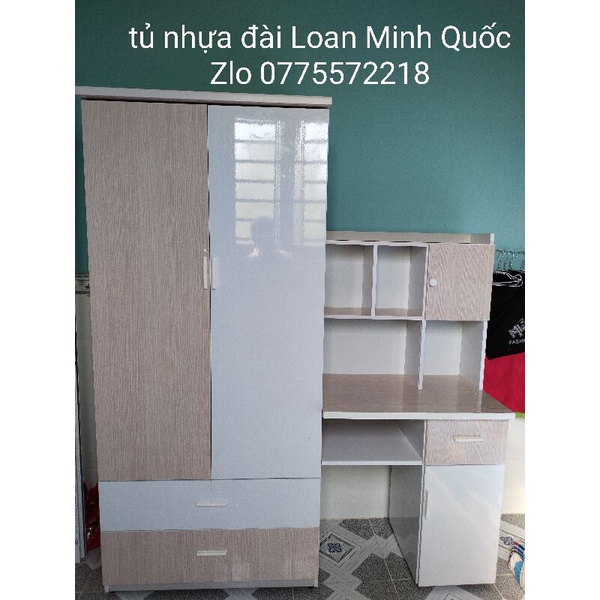 (FREESHIP HCM) Tủ nhựa quần áo kết hợp với bàn học sinh - Nội Thất MINH QUỐC