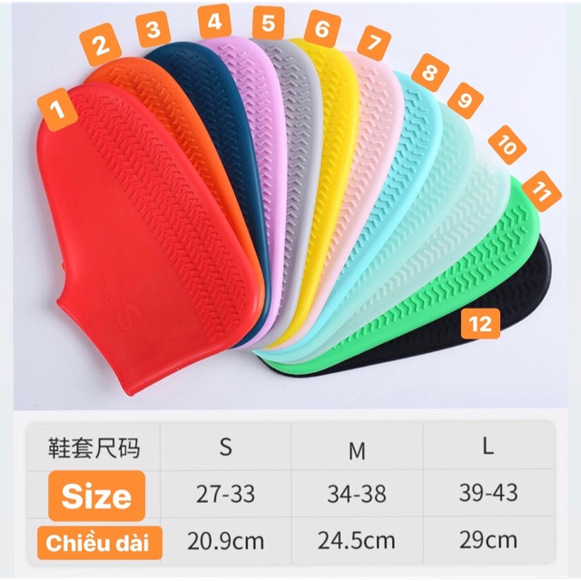 Bọc giày đi mưa nhiều màu