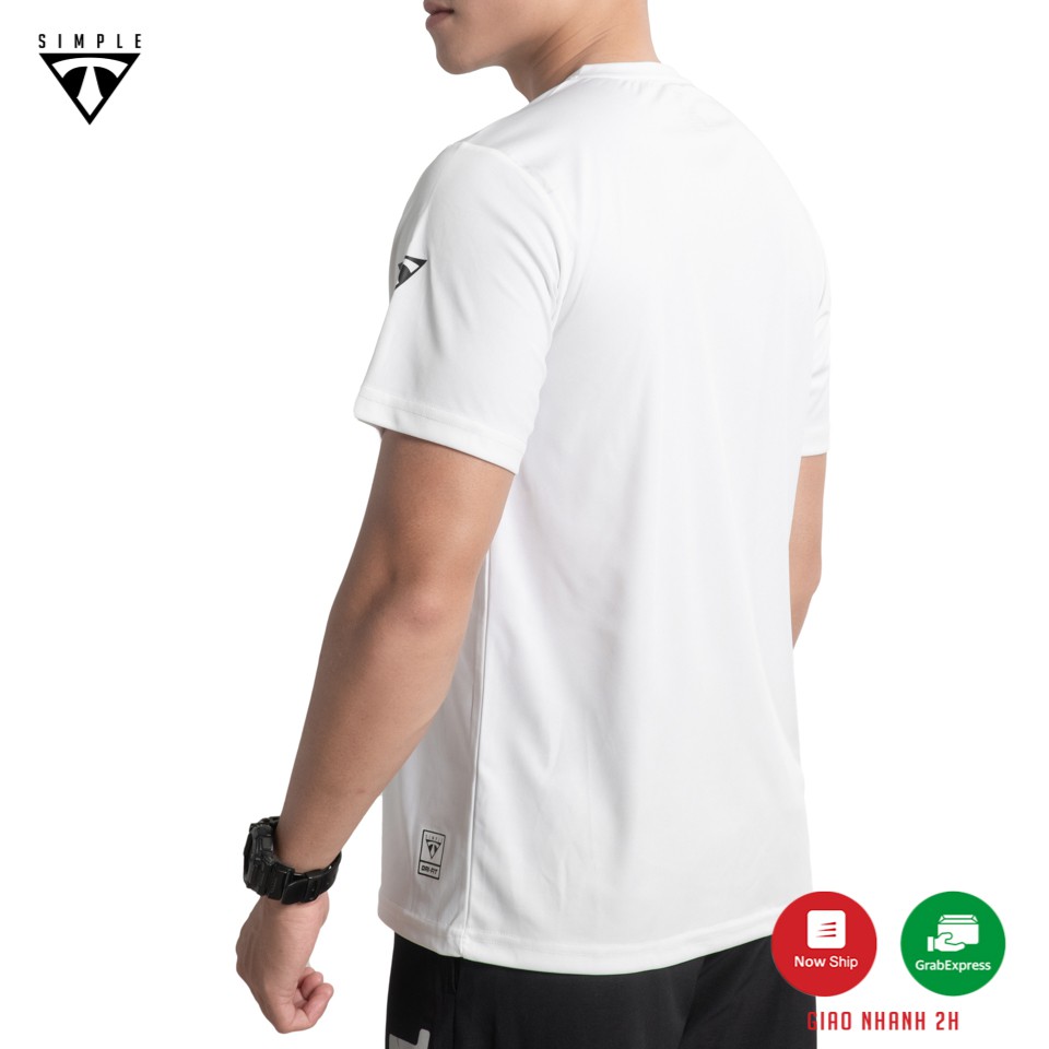 Áo Thể Thao Nam TSIMPLE tập gym ngắn tay vải thun lạnh thoáng mát, co giãn, chuẩn form màu Trắng | BigBuy360 - bigbuy360.vn