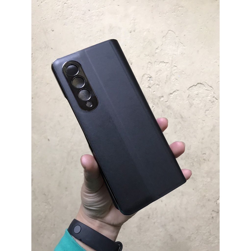 CHÍNH HÃNG Bao da ốp lưng 2 mặt điện thoại mặt gương cho Z Fold 3 4 LẬT NGANG samsung ZFold3 Zfold4 samsung W22