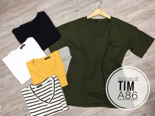 Bigsize Áo thun cổ tim A86
