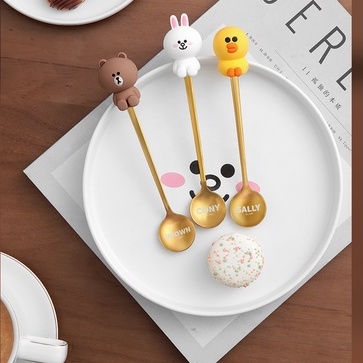 BÁT ĐĨA THÌA LINE FRIENDS GỐM SỨ ĐÁNG YÊU ẢNH THẬT