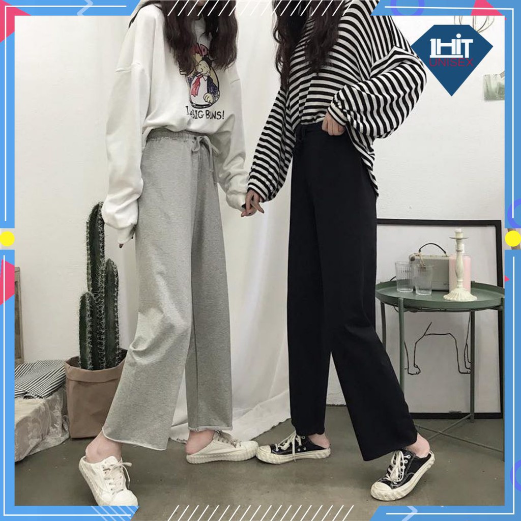 Quần Ống Suông Dáng Dài Hách Chân chất thun cotton 1hit_unisex (3màu)