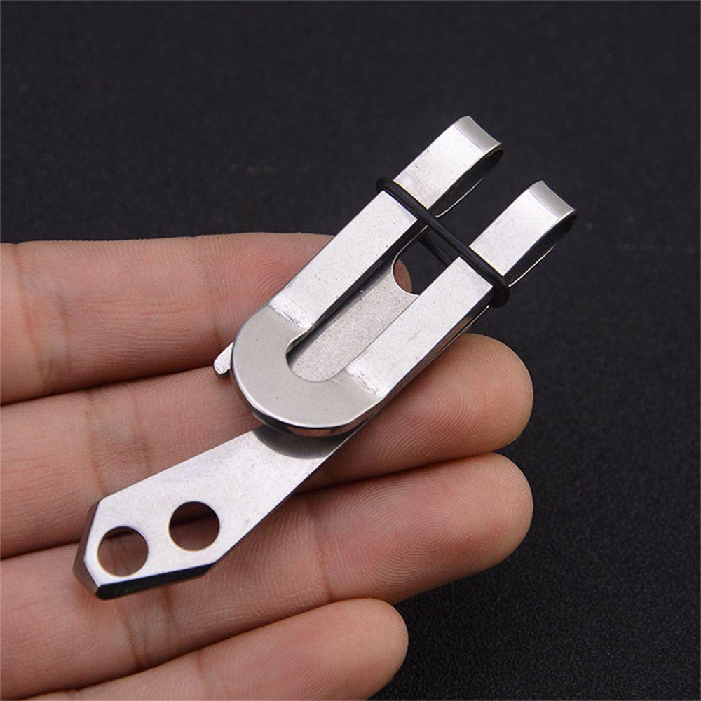 Móc Kẹp Treo Chìa Khóa / Vé Bằng Thép Không Gỉ Tiện Dụng Mang Theo Du Lịch Cắm Trại Giá Đỡ