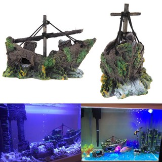 Mô Hình Tàu Đắm Trang Trí Bể Cá