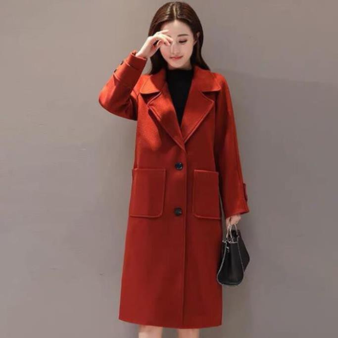 Áo Dạ Dáng Dài Túi Ngang 2 Lớp Cao Cấp Màu Đỏ 2 Nút | BigBuy360 - bigbuy360.vn
