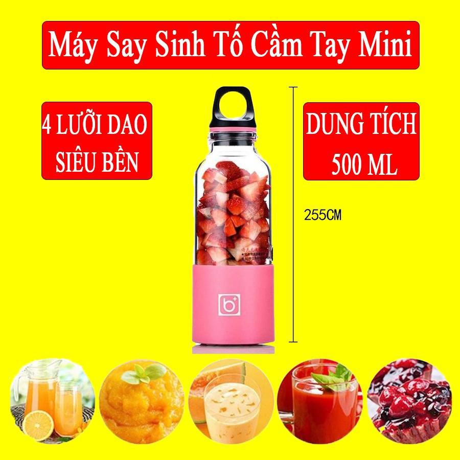 Bingo Juice Cup - Máy xay sinh tố cầm tay 500ml Pin 2600mAh, Sạc điện Xay mạnh được đá BG01 [CEC Store]