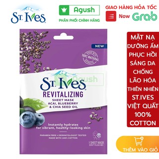 Mặt nạ dưỡng ẩm phục hồi sáng da thiên nhiên St ives Việt Quất đắp mặt mịn chống lão hóa tự nhiên chính hãng 100% cotton