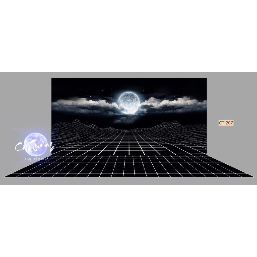 tranh 3d. tranh dán bể cá thủy sinh, bể cá rồng (tranh lưng)