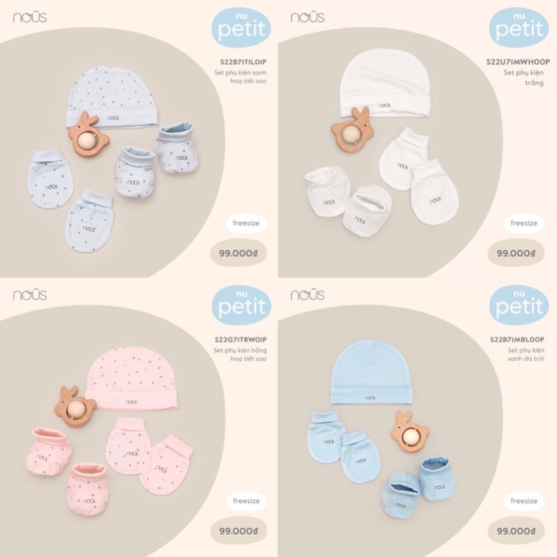 Set phụ kiện Nous các màu vải Petit và Air cho bé sơ sinh