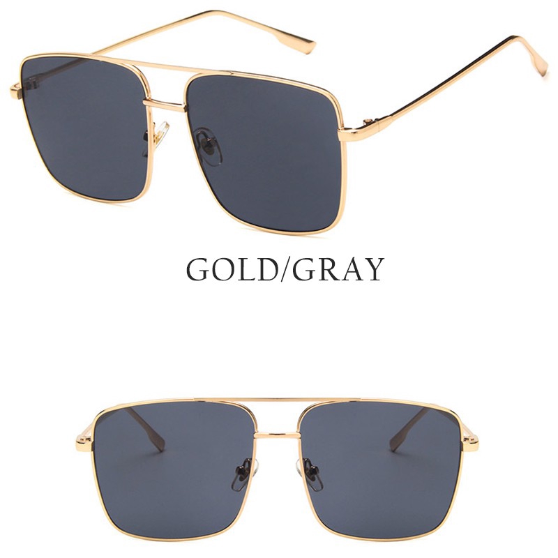 Đôi kính mát chống nắng gọng vuông UV400 thời trang cho nam nữ