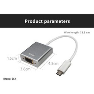Cáp chuyển USB Type-C sang VGA SSK SHU-C015