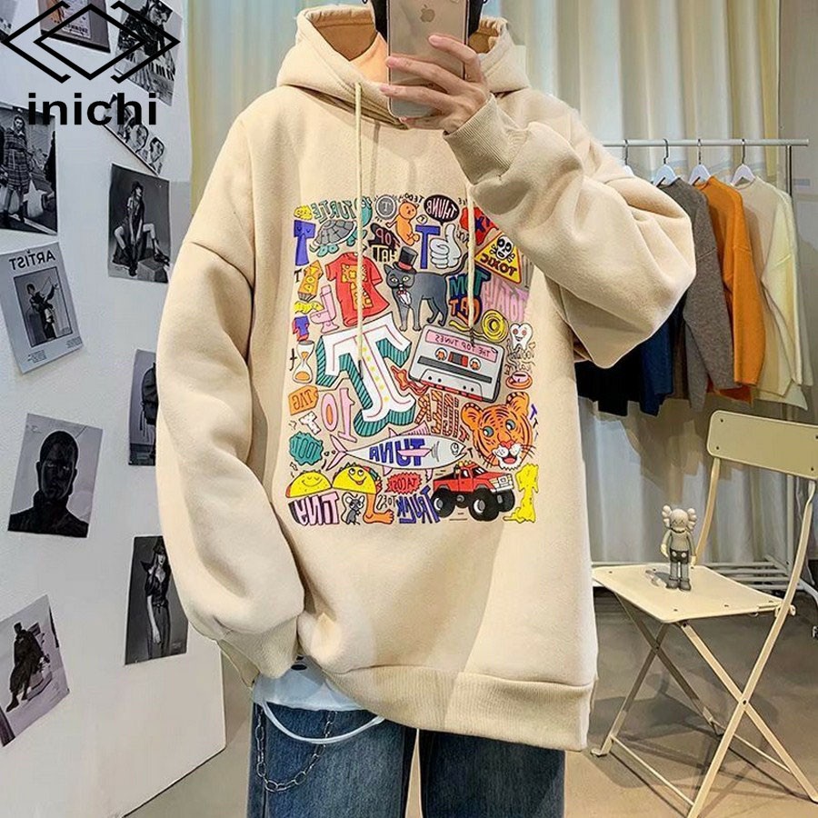 Áo Hoodie Nam Nữ IC786 phong cách Harajuku cá tính chất nỉ cực hot trand - INICHI shop chuyên áo khoác nữ