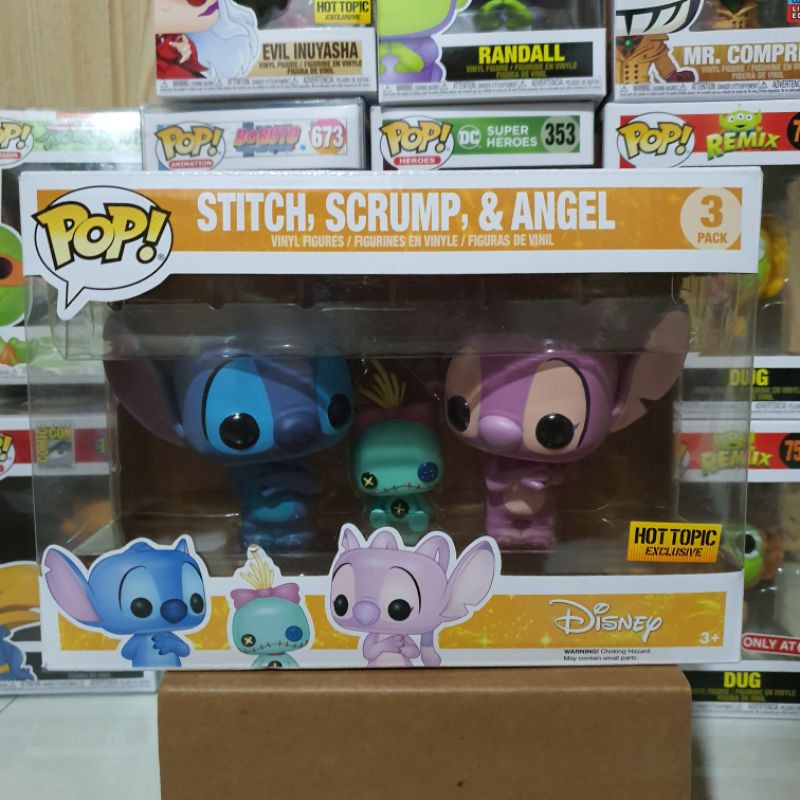 Đồ chơi mô hình funko pop Stitch, Scrump &amp; Angel (3 Pack) - Lilo and Stitch