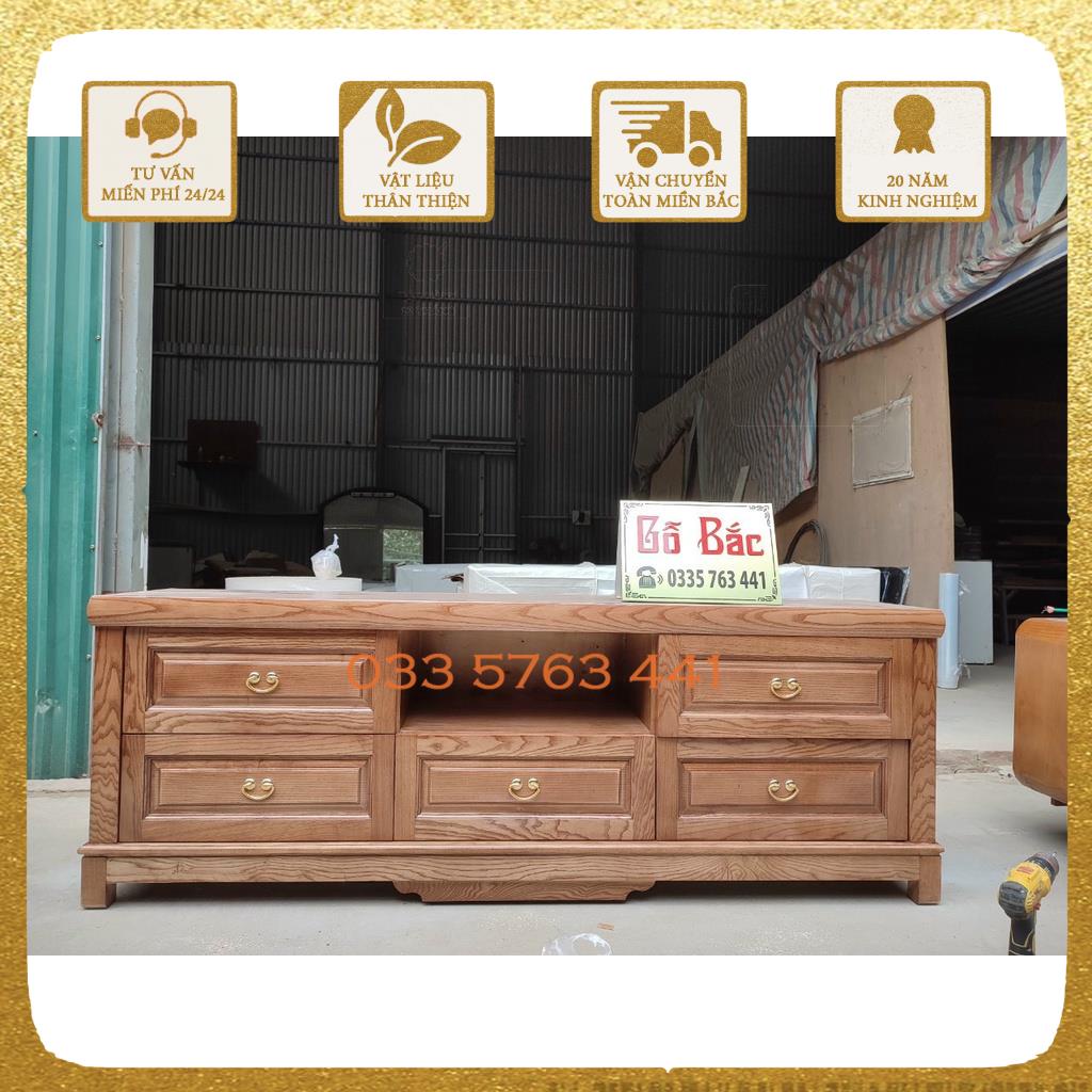 Ảnh thật 100% Kệ ti vi 5 ô kéo gỗ sồi Nga giá gốc tại xưởng - kệ tivi