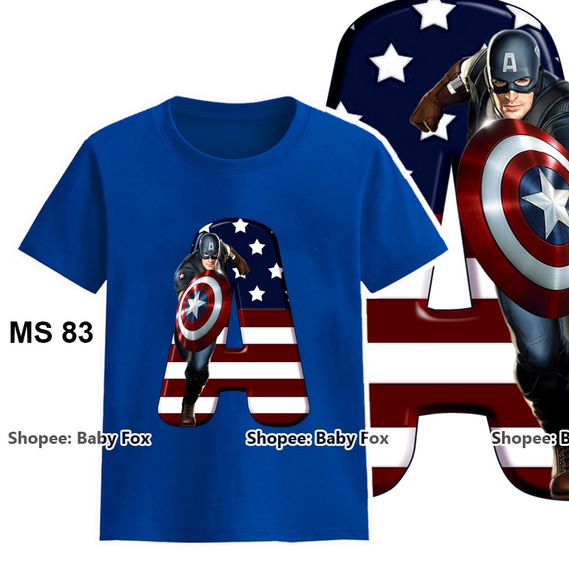 Áo thun bé trai size nhí, trung, đại 100% cotton, thương hiệu BABY FOX, hình siêu anh hùng, người sắt  h