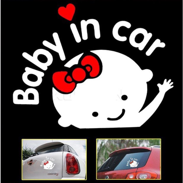 Tem dán Decal Baby in Car-dán trang trí xe,kính ô tô,đáng yêu