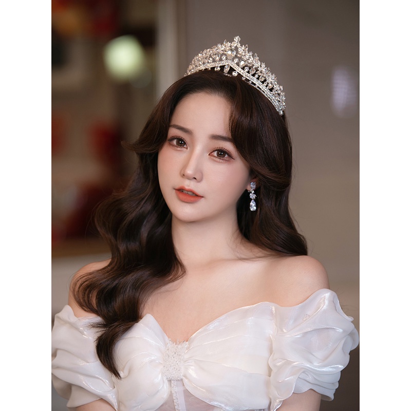 Vương Miện Cài Tóc Đính Pha Lê Hình Giọt Nước Sang Trọng