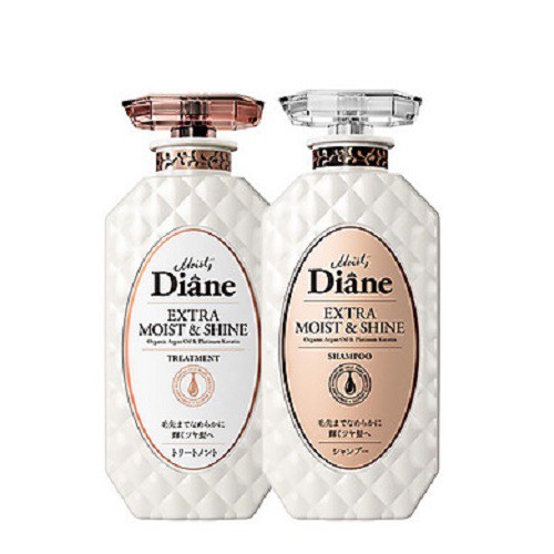 Bộ 3 Gội Xả Phục Hồi Tóc Sáng Bóng Dành Cho Tóc Nhuộm -Moist Diane Extra Shine 450mlx2+ Sữa tắm Moist Diane