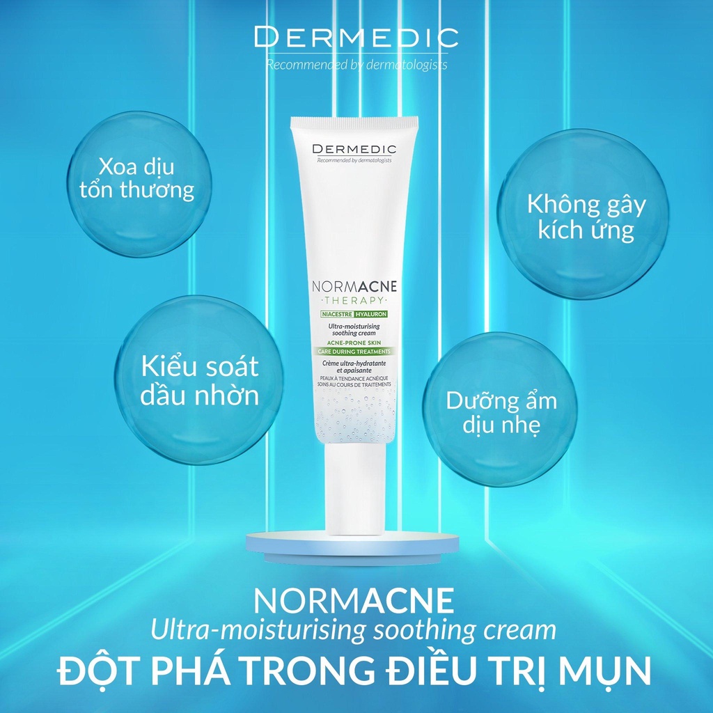 KEM DƯỠNG ẨM GIẢM MỤN DERMEDIC NORMACNE ULTRA MOISTURISING SOOTHING CREAM 40ml
