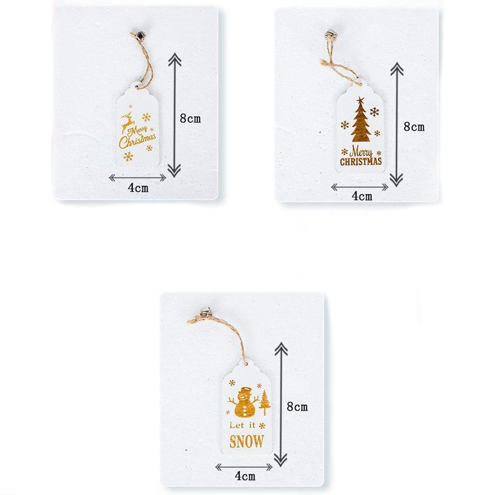 Set 2 Phụ Kiện Treo Trang Trí Giáng Sinh Bằng Gỗ Màu Trắng