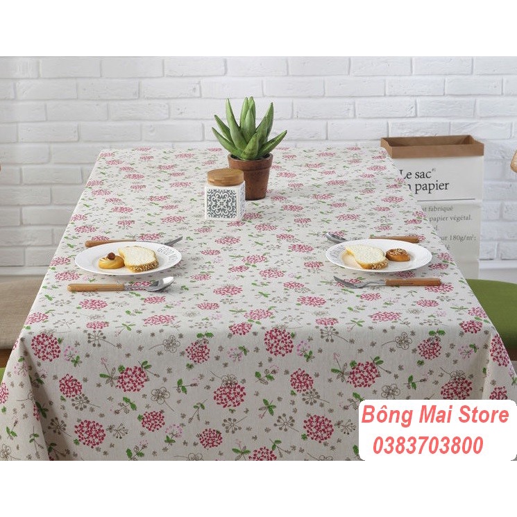 [110*160cm] Khăn trải bàn vải canvas VIỀN REN họa tiết BỒ CÔNG ANH phong cách Nhật Bản nhẹ nhàng vintage [T004]