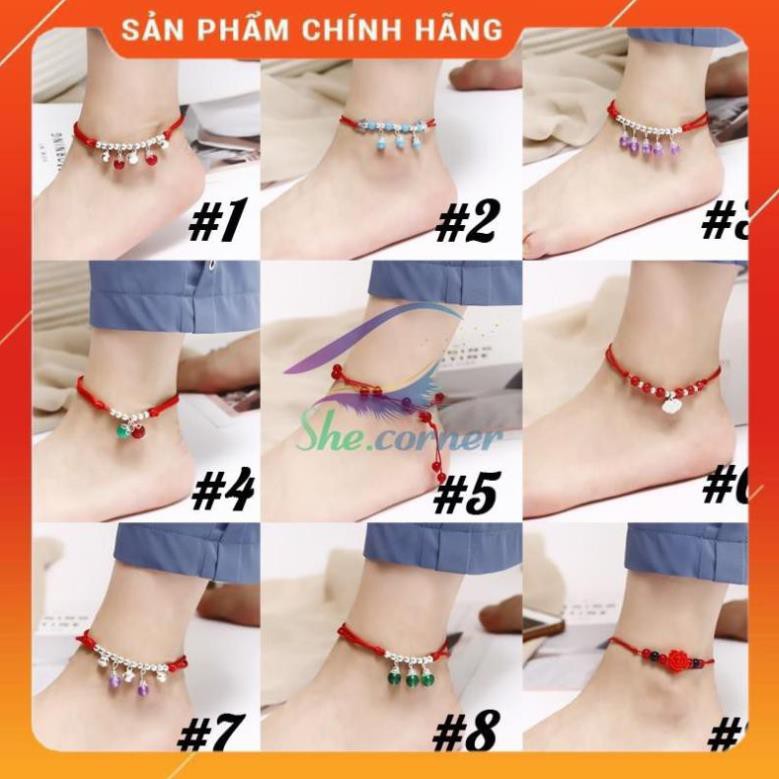 [Bản Mới Nhất] Lắc chân nữ chỉ đỏ đính hạt phong cách Hàn Quốc 14 mẫu JL61