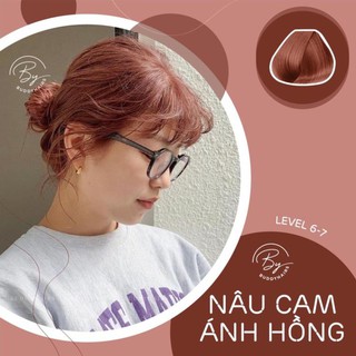 Thuốc nhuộm tóc Nâu cam ánh hồng không cần dùng Thuốc tẩy tóc của buddyhairs, buddy.hairs, buddyhair