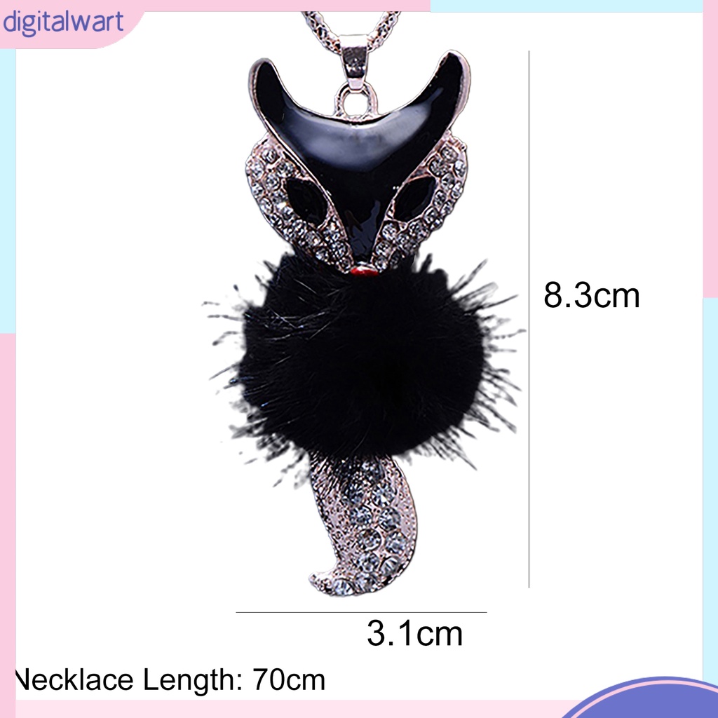 Dây chuyền dài mặt hồ ly phối bông tua rua mềm mịn sang trọng cá tính dành cho nữ