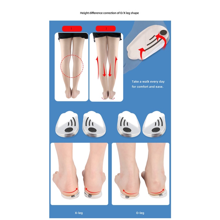 1 Cặp Đệm Silicone Lót Giày Mát Xa Chân Loại O / X