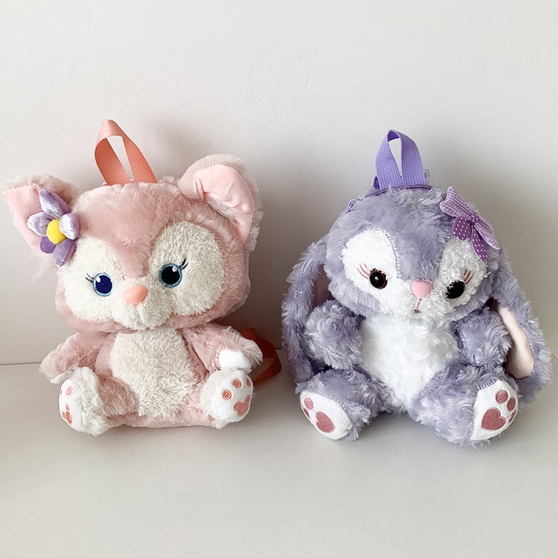 Túi đeo vai, balo gấu bông xinh xắn, dễ thương hình thỏ tím và cáo hồng cute