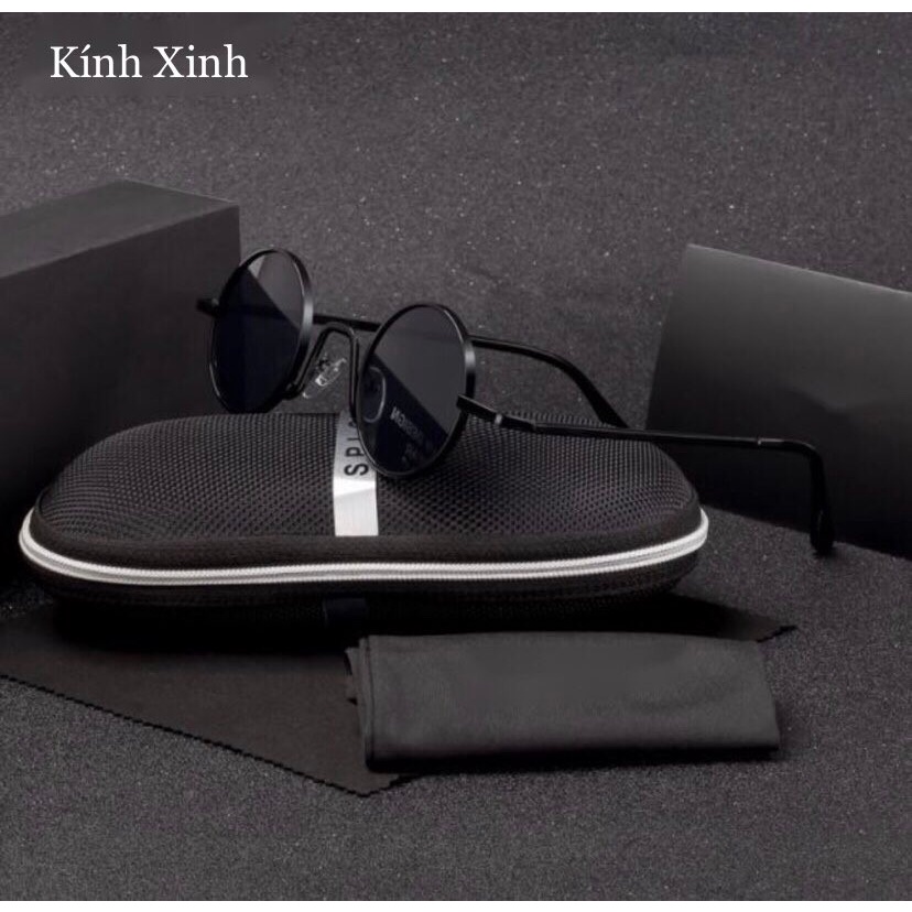 Kính mát nam nữ thầy bói dáng tròn nhỏ mini sành điệu