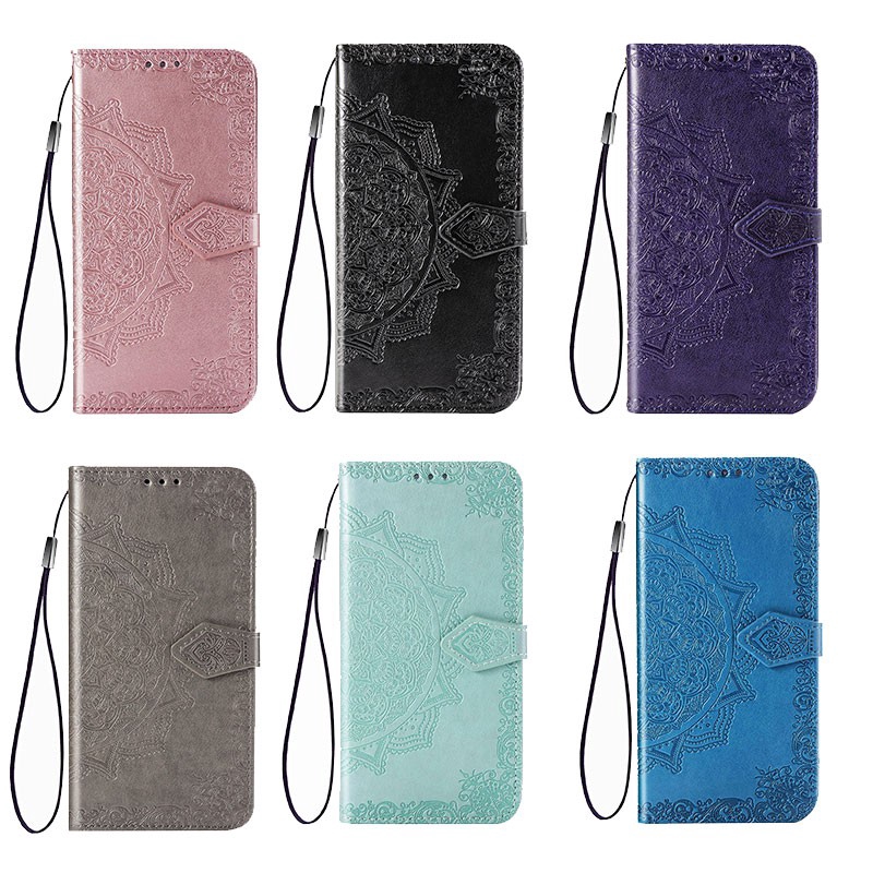 Bao Da PU Điện Thoại Nắp Lật Kiêm Giá Đỡ Hình Hoa Cho Samsung Galaxy A80 A805 GalaxyA80 A 80