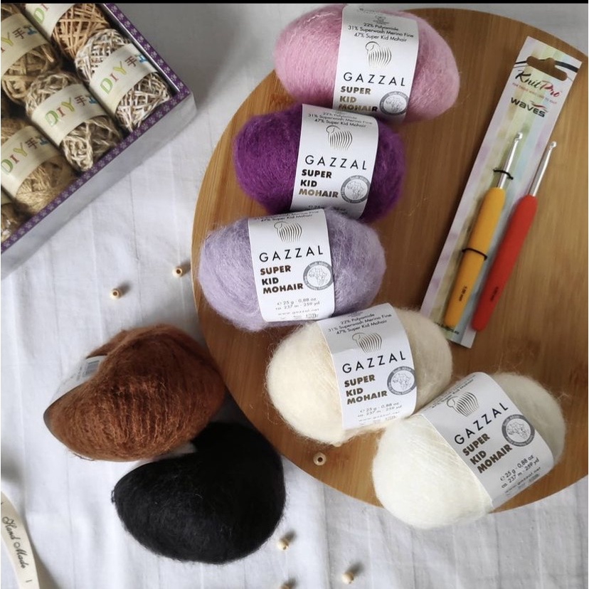 Len Super Kid Mohair nhập khẩu từ Gazzal đan móc áo, váy