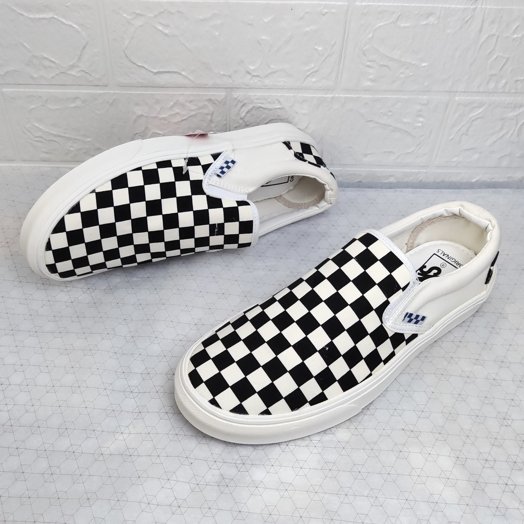 Giày Thể Thao Lười Caro, Slipon Caro Nam Nữ