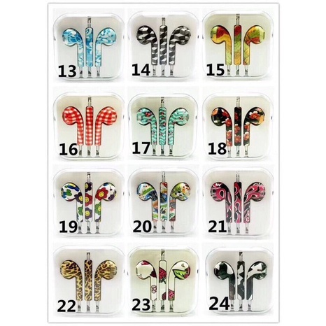 Tai Nghe Nhét Tai Jack 3.5mm Có Micro Họa Tiết Nhiều Màu Sắc Thời Trang