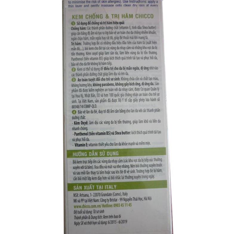 Kem chống hăm Chicco 3 tác động 0M+ 100ml