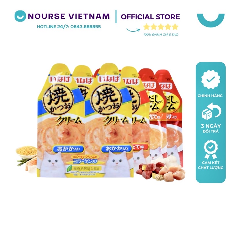 Súp Thưởng Ciao Inaba Kin No Dashi Cream Súp Thưởng Cho Mèo Tăng cân NourseVietnam