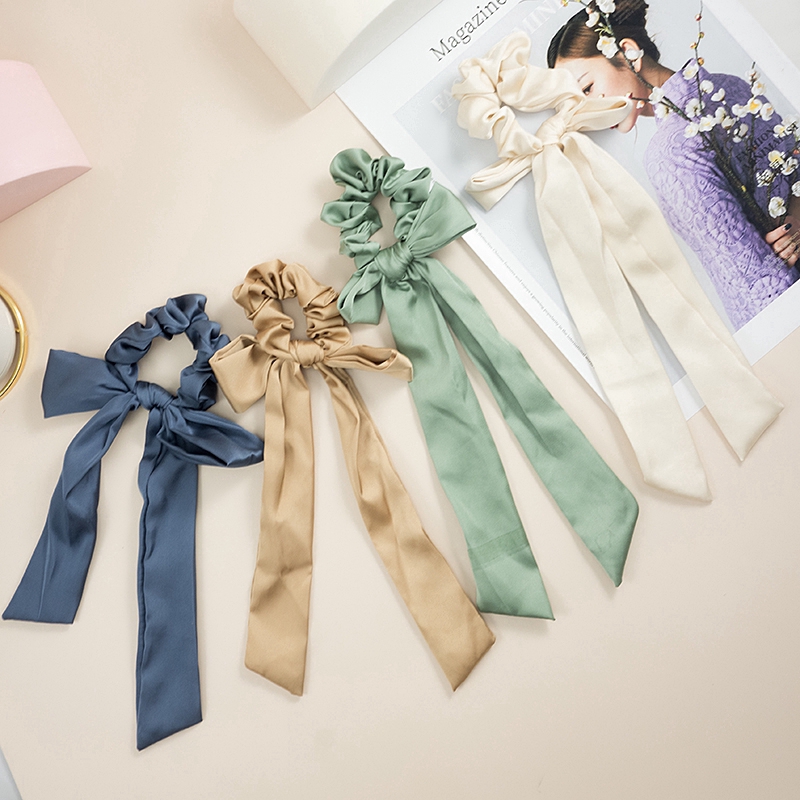 Dây buộc tóc đuôi ngựa thắt nơ lớn kiểu dáng đơn giản thời trang D062601