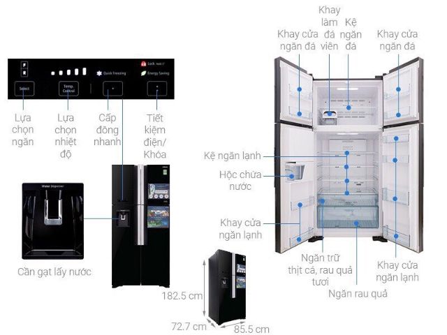 Tủ lạnh Hitachi inverter 540 lít R-FW690PGV7. NEW100% Model 2018