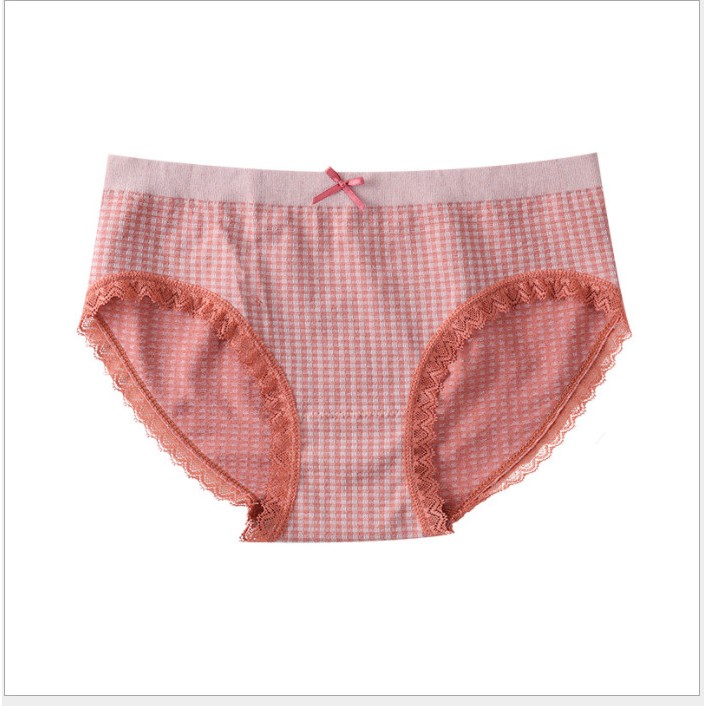 Set 5 quần lót Muji Hoàng Oanh Underwear, Hộp chip cotton nhật kẻ caro mềm mịn